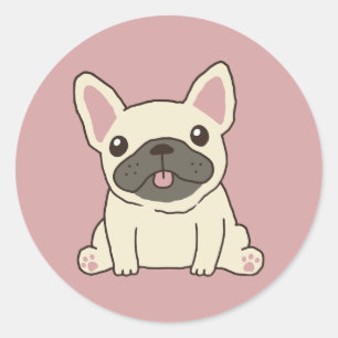 Cute French Bulldog Puppy Classic Round Sticker