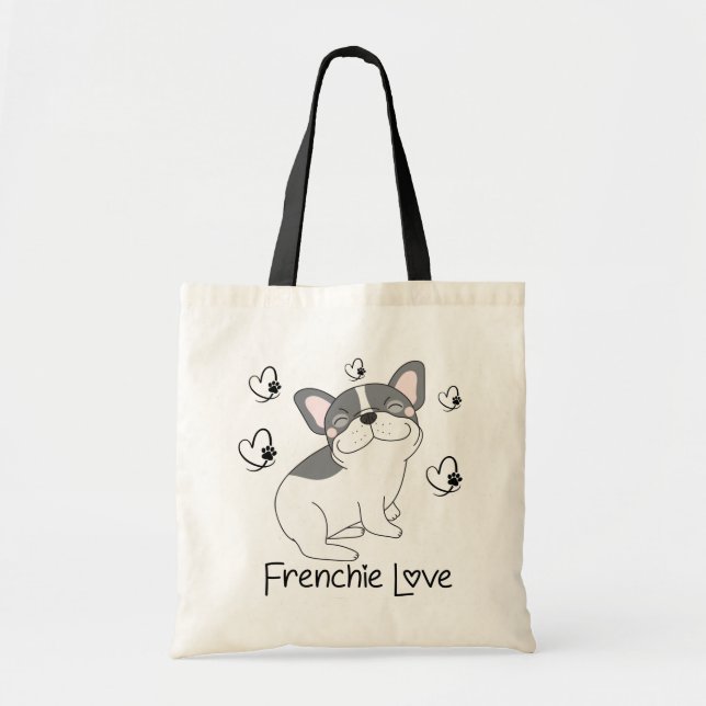 Cute French Bulldog Puppy Dog Frenchie Lover Tote Bag (Front)