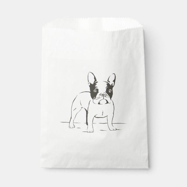 Cute French Bulldog Puppy Dog  Frenchie Party Favour Bag (Front)