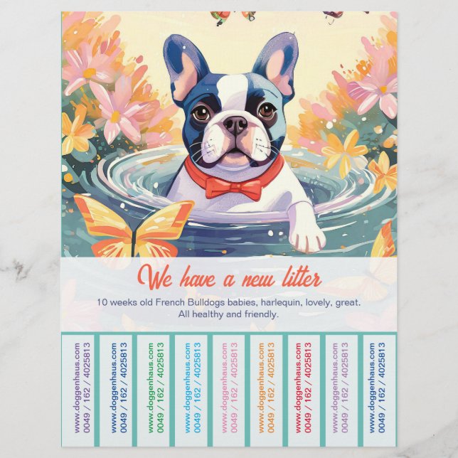 Cute French Bulldog Puppy Flyer (Front)