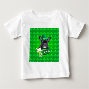 Cute French Bulldog Puppy Hat St. Patrick Day Baby T-Shirt