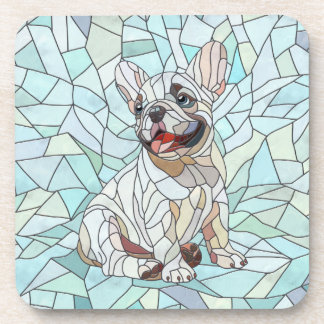 Cute French Bulldog Puppy - pastel mosaic Coaster