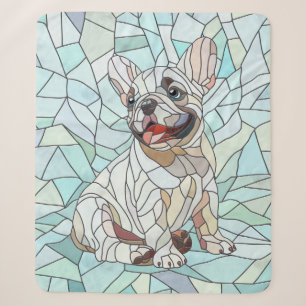Cute French Bulldog Puppy - pastel mosaic Sherpa Blanket