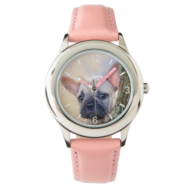 Cute French Bulldog Puppy Posing in a Branch Fork Watch (Front)