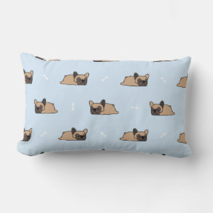 Cute french bulldog puppy sleeping seamless patter lumbar cushion