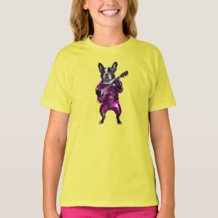 Cute French Bulldog Rock Star T-Shirt
