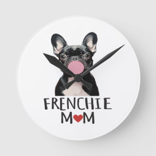 Cute French bulldog Round Clock