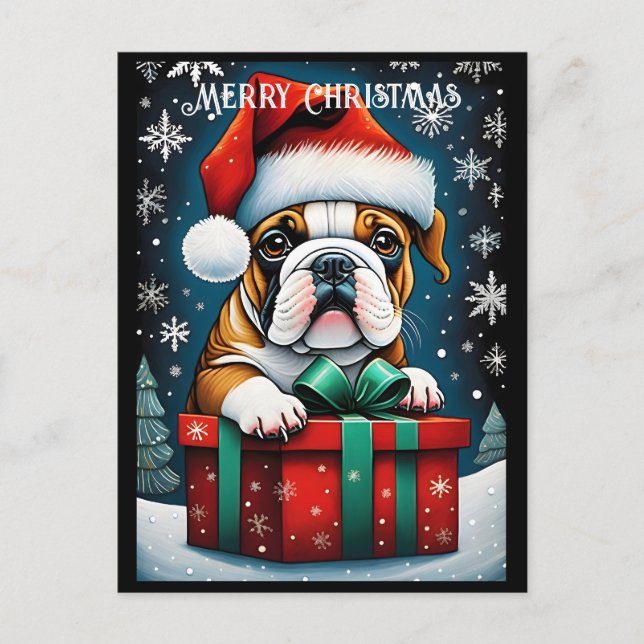 Cute French Bulldog Santa Christmas Gift Postcard (Front)