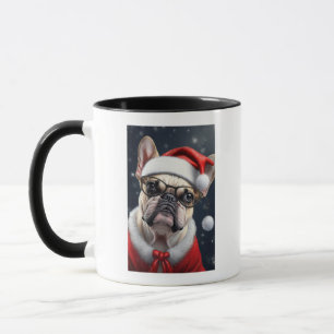 Cute French Bulldog Santa Christmas Holiday Design Mug