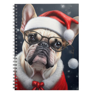 Cute French Bulldog Santa Christmas Holiday Design Notebook