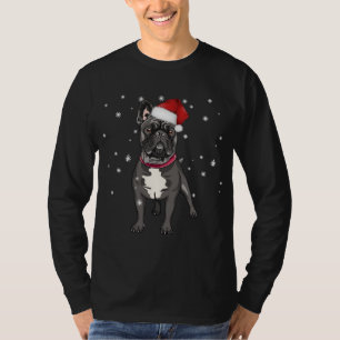 Cute French Bulldog Santa Christmas T-Shirt