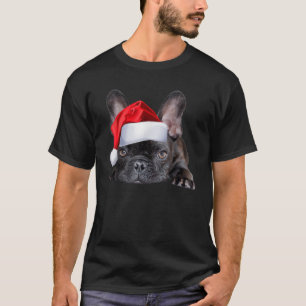 Cute French Bulldog Santa Hat Frenchie Image Chris T-Shirt