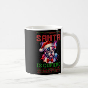 Cute French Bulldog Santa Hat Ugly Christmas Holid Coffee Mug