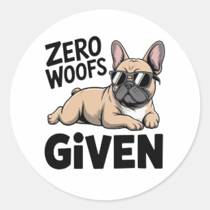 Cute French Bulldog Sarcastic Antisocial Dog Love Classic Round Sticker
