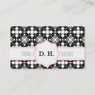 Cute French Bulldog Silhouette Pattern  Business Card