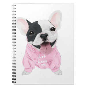Cute French Bulldog Stuck Just Love Me Notebook