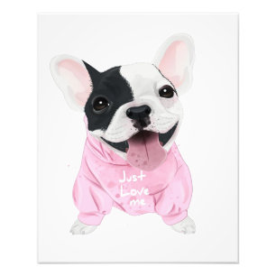 Cute French Bulldog Stuck Just Love Me Photo Print