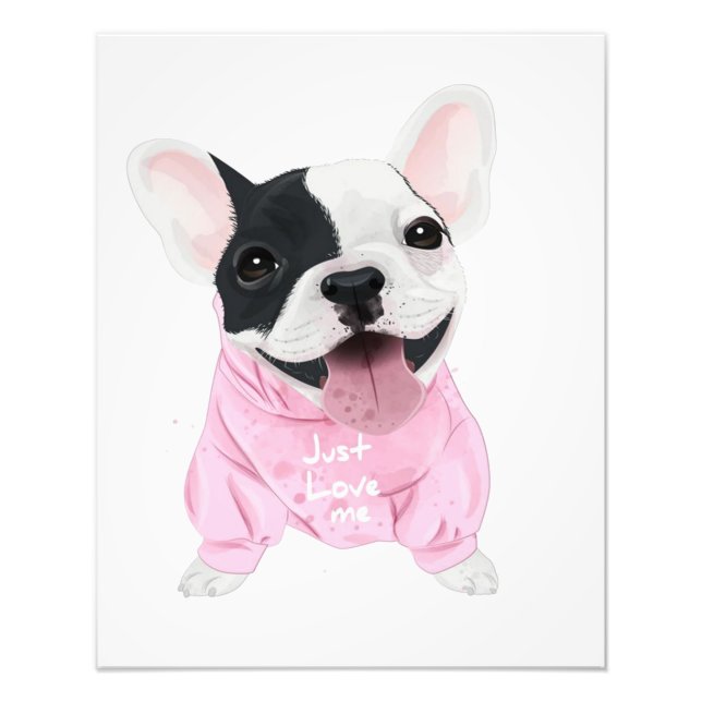 Cute French Bulldog Stuck | Just Love Me Photo Print (Front)