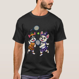 Cute French Bulldog Tennis Witch Halloween Vibes K T-Shirt