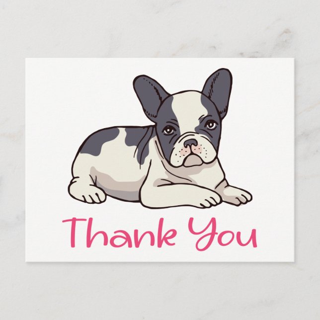 Cute French Bulldog Thank You Frenchie Puppy Dog Postcard (Front)