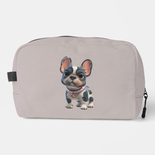Cute French Bulldog Toiletry Bag (Front)