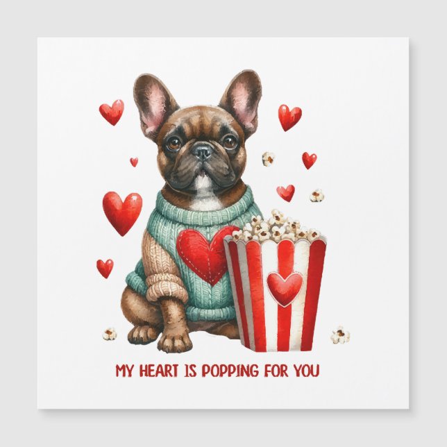 Cute French Bulldog Valentines Day heart (Front)