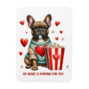 Cute French Bulldog Valentines Day heart Magnet