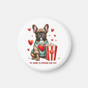 Cute French Bulldog Valentines Day heart Magnet