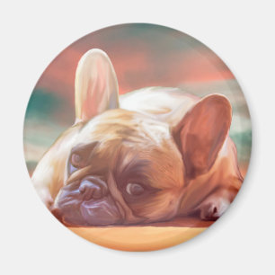 Cute French Bulldog Water Colour Art Painting Magnet