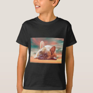 Cute French Bulldog Water Colour Art Painting T-Shirt