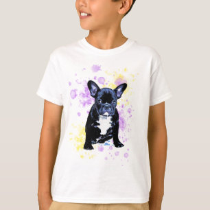 Cute French Bulldog Watercolor Inky T-Shirt
