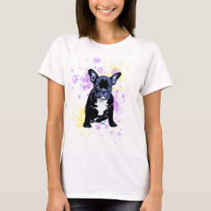 Cute French Bulldog Watercolor Inky T-Shirt