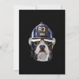 Cute French Bulldog Wearing Firefighter Helmet