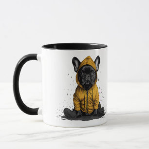 Cute French Bulldog Wearing Raincoat Mug
