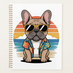 Cute French Bulldog wearing sunglasses Planner