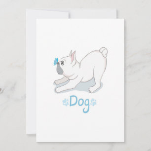 Cute French Bulldog With Butterfly Holiday Card