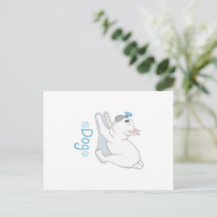 Cute French Bulldog With Butterfly Holiday Postcard