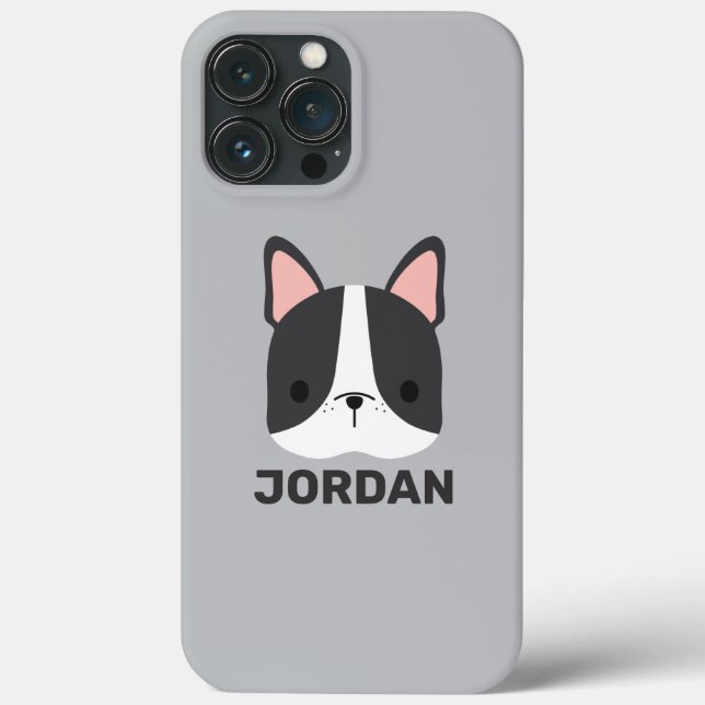 Cute French Bulldog with Personalised Name Case-Mate iPhone Case (Back)