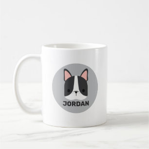 Cute French Bulldog with Personalised Name Coffee Mug