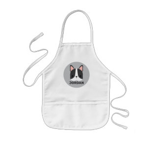 Cute French Bulldog with Personalised Name Kids Apron