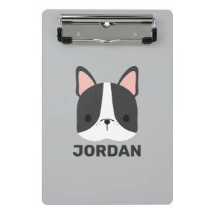 Cute French Bulldog with Personalised Name Mini Clipboard
