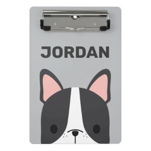 Cute French Bulldog with Personalised Name Mini Clipboard