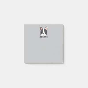 Cute French Bulldog with Personalised Name Post-it Notes