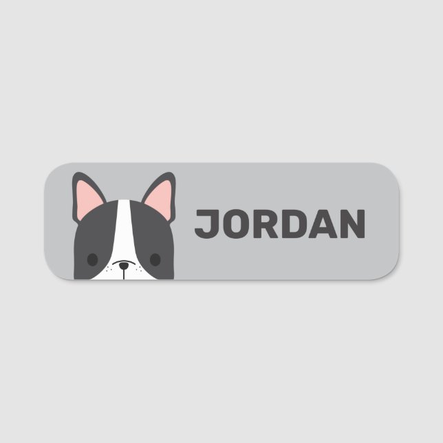 Cute French Bulldog with Personalised Name Tag (Front)