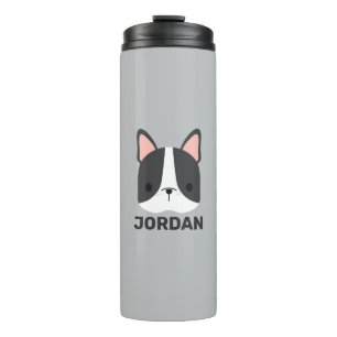 Cute French Bulldog with Personalised Name Thermal Tumbler