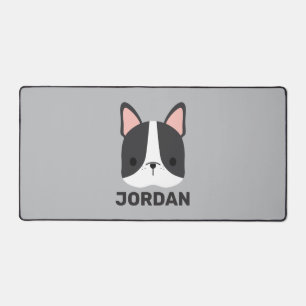 Cute French Bulldog with Personalized Name Desk Mat