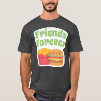 Cute French Fries And Burger Friends Forever vinta T-Shirt