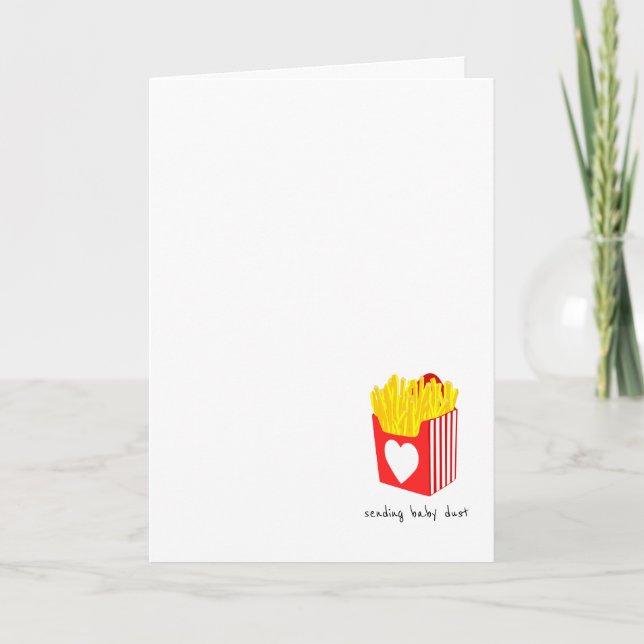 Cute French Fries IVF/Embryo Transfer Encouragemen Card (Front)