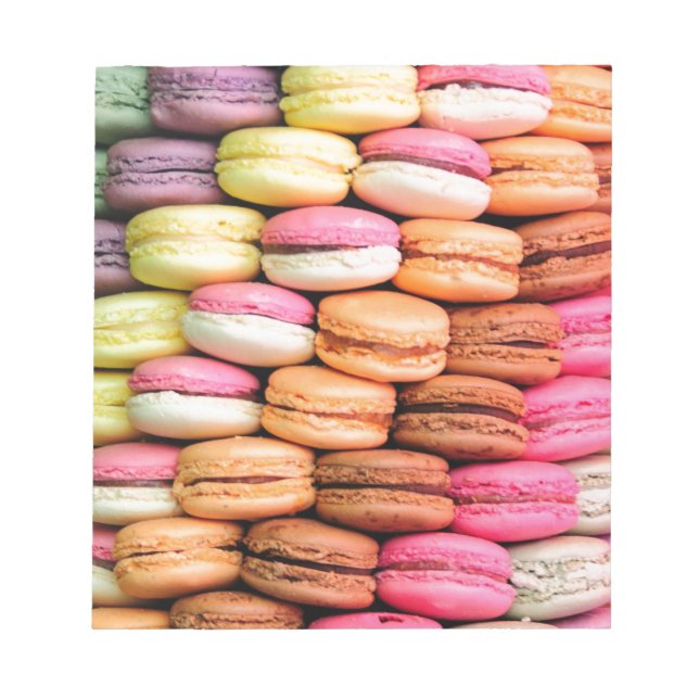 Cute French Macaron Cookies Notepad (Front)