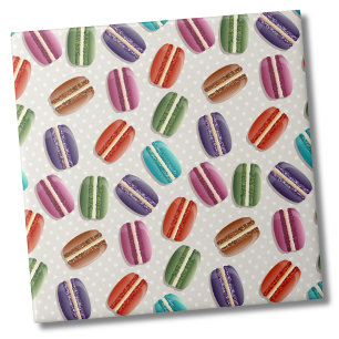 Cute French Macaron Pattern Ceramic Tile